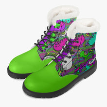 Load image into Gallery viewer, Psycho Unicorn Faux Fur Leather Boots