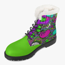 Load image into Gallery viewer, Psycho Unicorn Faux Fur Leather Boots