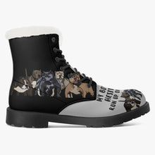 Load image into Gallery viewer, My Boys Won&#39;t Hesitate Faux Fur Leather Boots