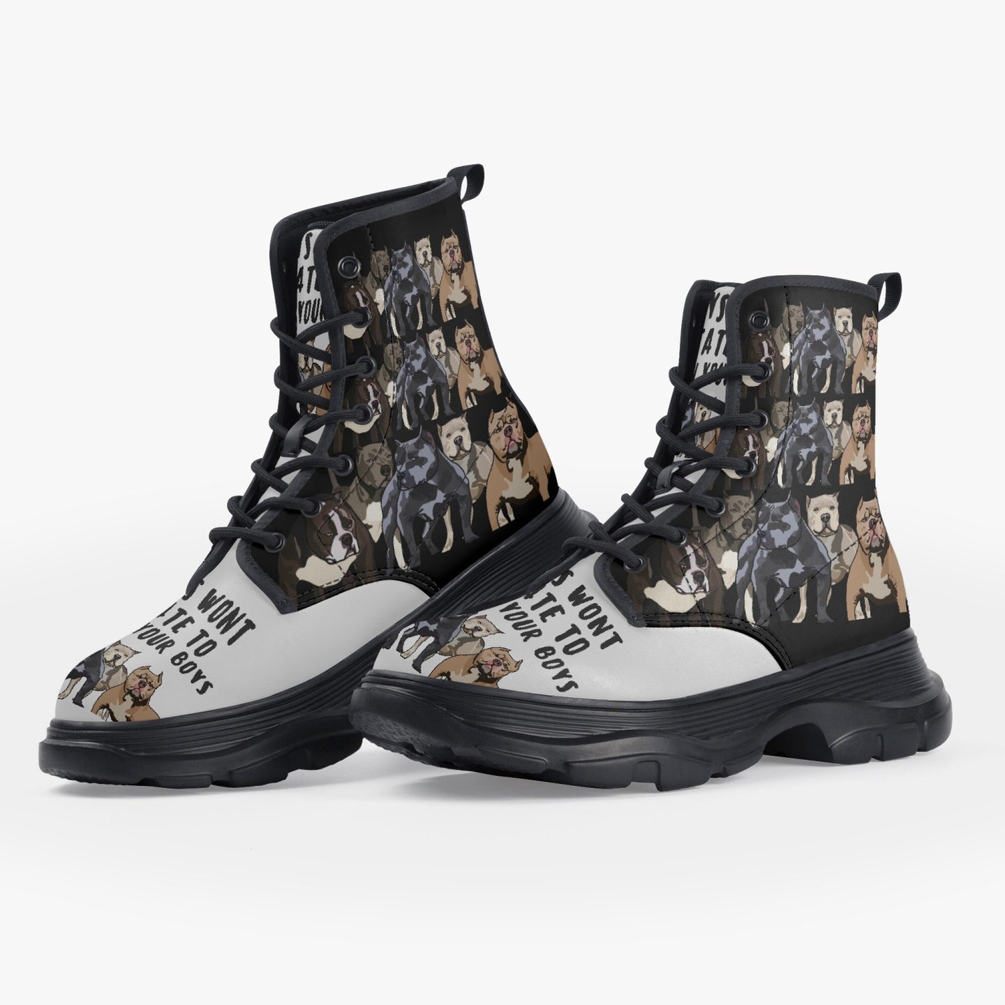 My Boys Won't Hesitate Chunky Boots