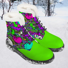 Load image into Gallery viewer, Psycho Unicorn Faux Fur Leather Boots