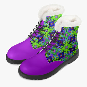 Abducted Faux Fur Leather Boots