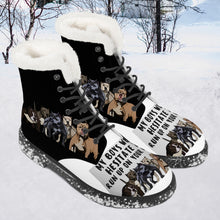 Load image into Gallery viewer, My Boys Won&#39;t Hesitate Faux Fur Leather Boots