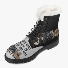 Load image into Gallery viewer, My Boys Won&#39;t Hesitate Faux Fur Leather Boots