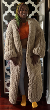 Load image into Gallery viewer, Chunky Handmade Crochet Long Sweater