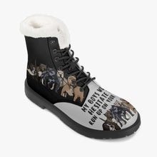 Load image into Gallery viewer, My Boys Won&#39;t Hesitate Faux Fur Leather Boots