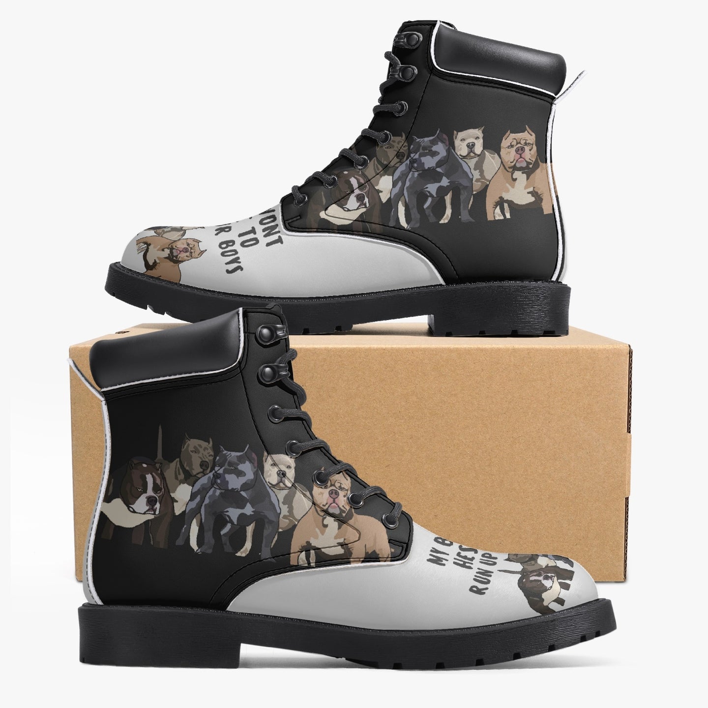 My Boys Won't Hesitate Casual Leather Boots