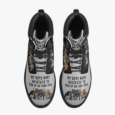 My Boys Won't Hesitate Casual Leather Boots