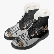 Load image into Gallery viewer, My Boys Won&#39;t Hesitate Faux Fur Leather Boots
