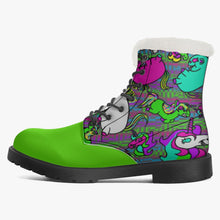 Load image into Gallery viewer, Psycho Unicorn Faux Fur Leather Boots