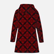 Load image into Gallery viewer, Deep Ruby Long Type Cotton-pad Zipper-up