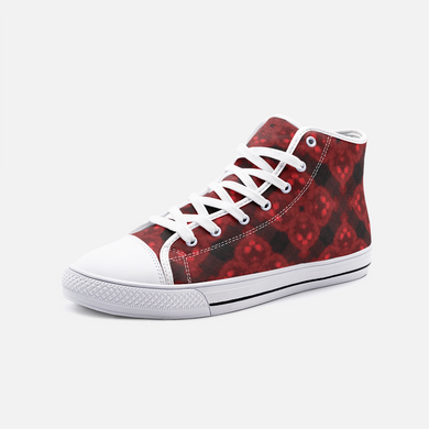 Deep Ruby Unisex High Top Canvas Shoes