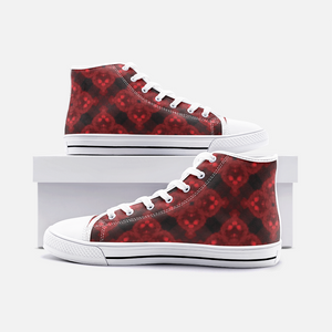 Deep Ruby Unisex High Top Canvas Shoes