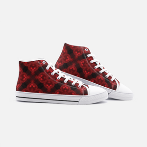 Deep Ruby Unisex High Top Canvas Shoes