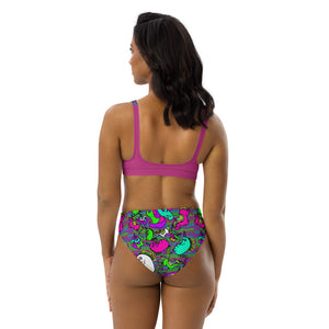 Psycho Unicorn Recycled high-waisted bikini