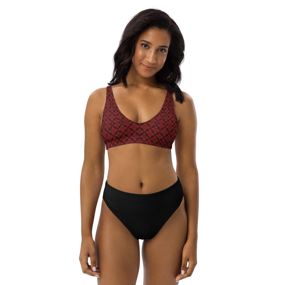 Deep Ruby Recycled high-waisted bikini