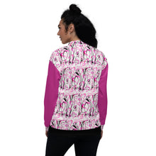 Load image into Gallery viewer, Love Unisex Bomber Jacket Pink Arms