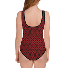 Load image into Gallery viewer, Deep Ruby All-Over Print Youth Swimsuit