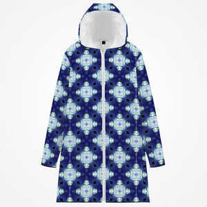 Snow Flake Long Type Cotton-pad Zipper-up