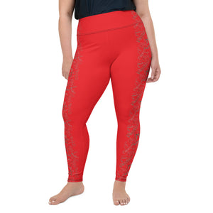 Mexico Red All-Over Print Plus Size Leggings