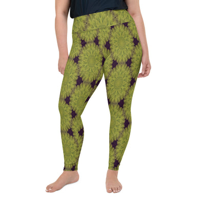 Sponged Flower Plus Size Leggings