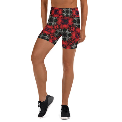 Iced Rose Bush Yoga Shorts
