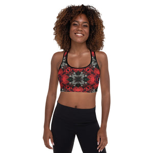 Iced Rose Bush Padded Sports Bra