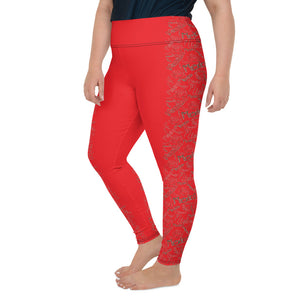 Mexico Red All-Over Print Plus Size Leggings