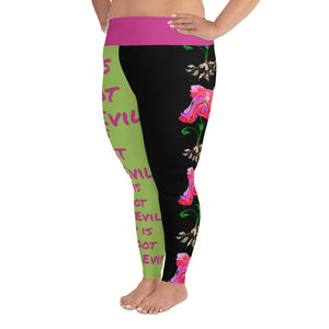 Money is The Root to All Evil All-Over Print Plus Size Leggings