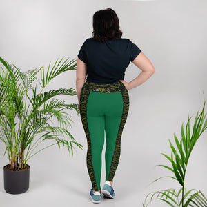 Jamaica Green All-Over Print Plus Size Leggings