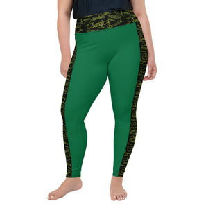 Jamaica Green All-Over Print Plus Size Leggings